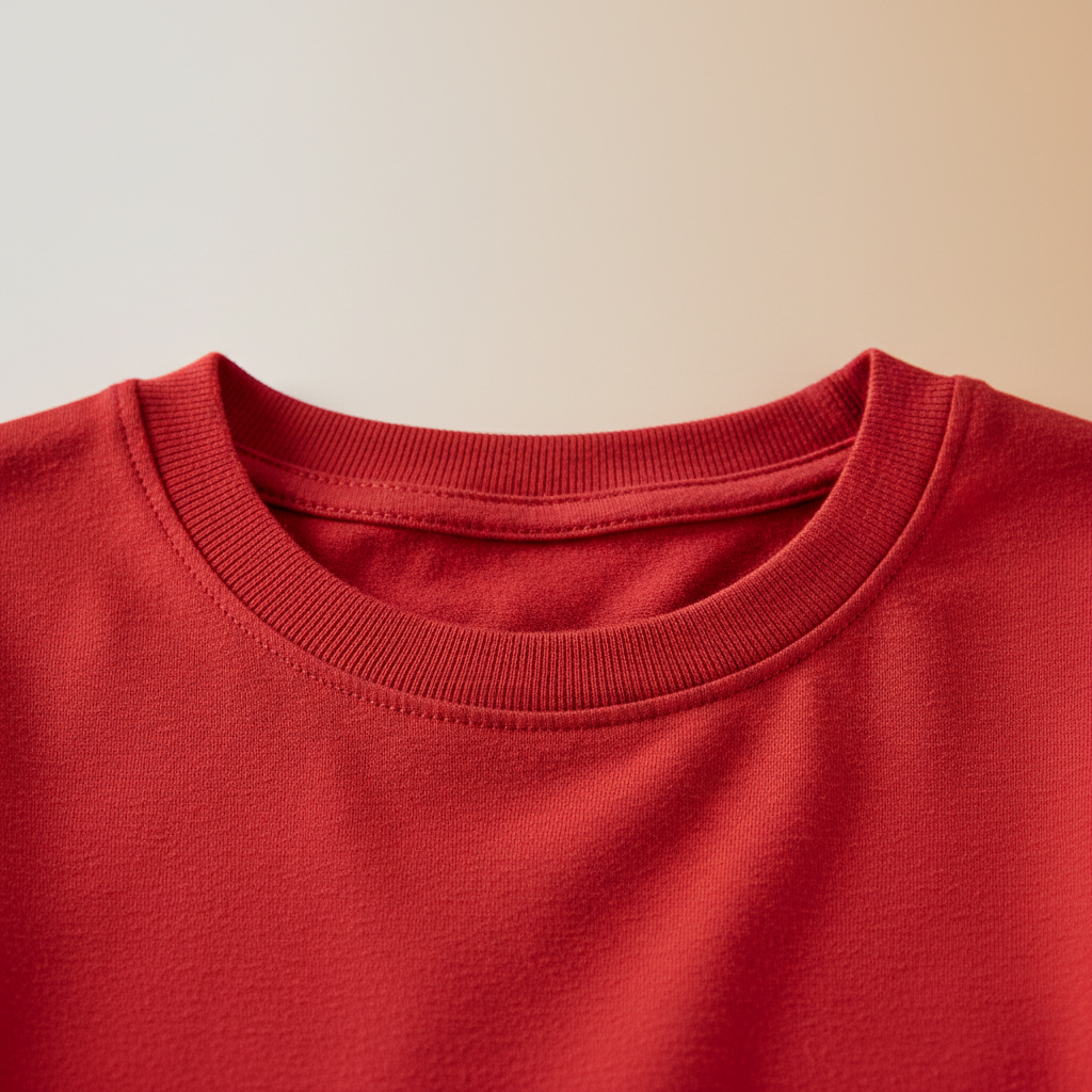 Detalhe da gola e acabamento da camiseta infantil Valettinho