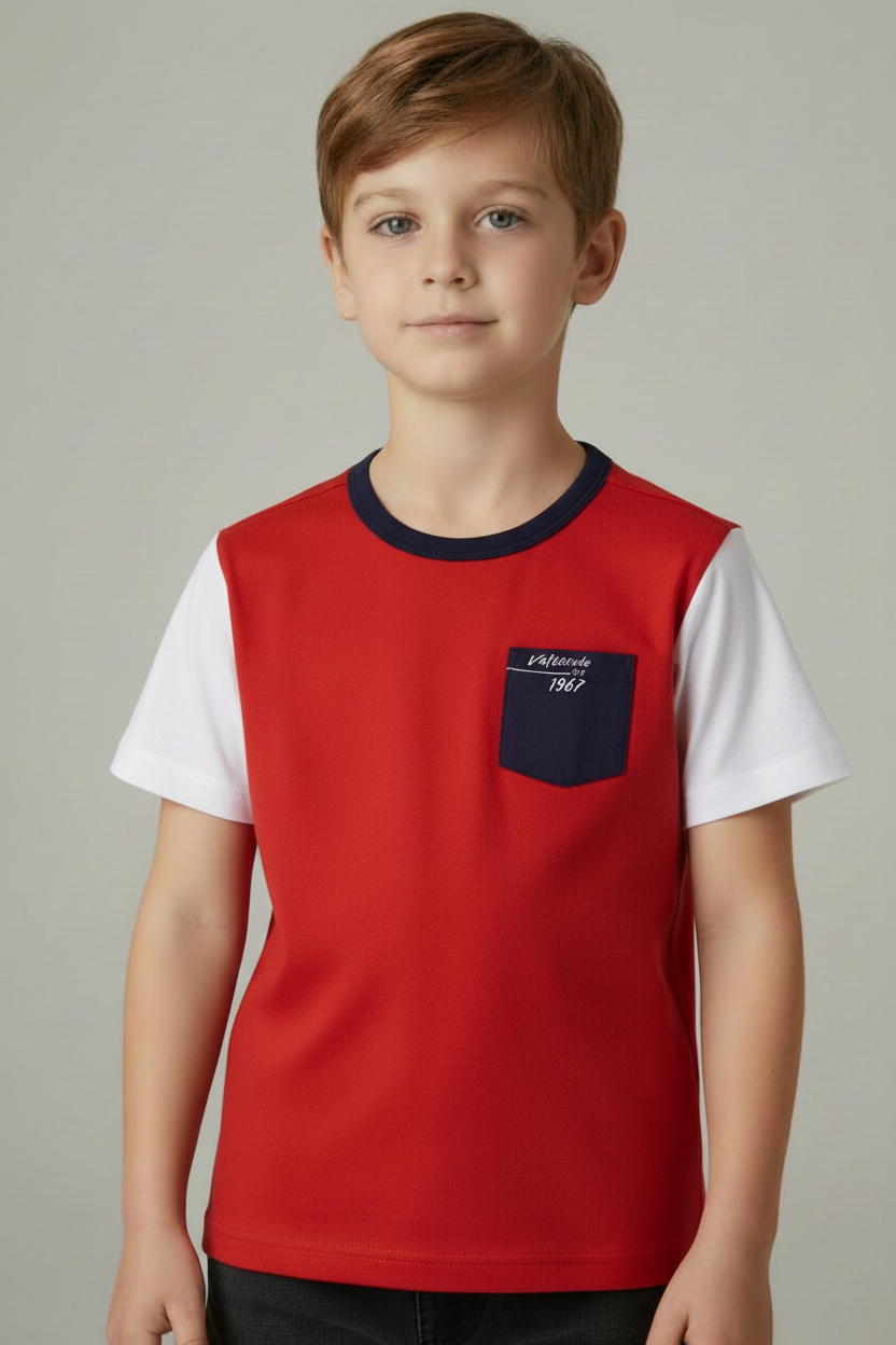 T-SHIRT C/BOLSO NÁUTICA TRICOLOR